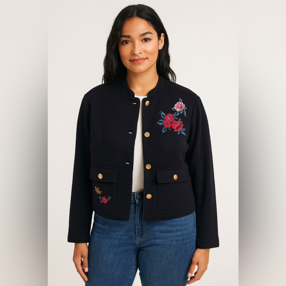 🌹A New Day Embroidered Floral Blazer